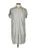 Madewell 100% Viscose Stripes Gray Silver Short Sleeve Button-Down Shirt Size XXS - photo 1