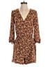 New York & Company 100% Polyester Floral Brown Red Romper Size XS - photo 1