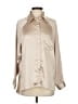 Line & Dot 100% Polyester Metallic Tan 3/4 Sleeve Blouse Size S - photo 1