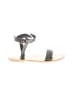 J.Crew 100% Leather Gray Black Sandals Size 9 1/2 - photo 1