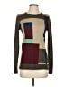Donna Karan New York Color Block Brown Silk Pullover Sweater Size P (petite) - photo 1