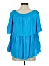 Assorted Brands Blue 3/4 Sleeve Blouse Size M - photo 2