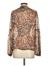Paige 100% Silk Animal Print Brown Long Sleeve Silk Top Size XS - photo 2