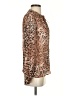 Paige 100% Silk Animal Print Brown Long Sleeve Silk Top Size XS - photo 4