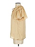 CeCe 100% Polyester Gold Short Sleeve Blouse Size S - photo 5