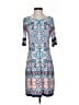 Eliza J Print Blue Casual Dress Size 4 - photo 1