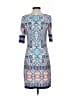 Eliza J Print Blue Casual Dress Size 4 - photo 2