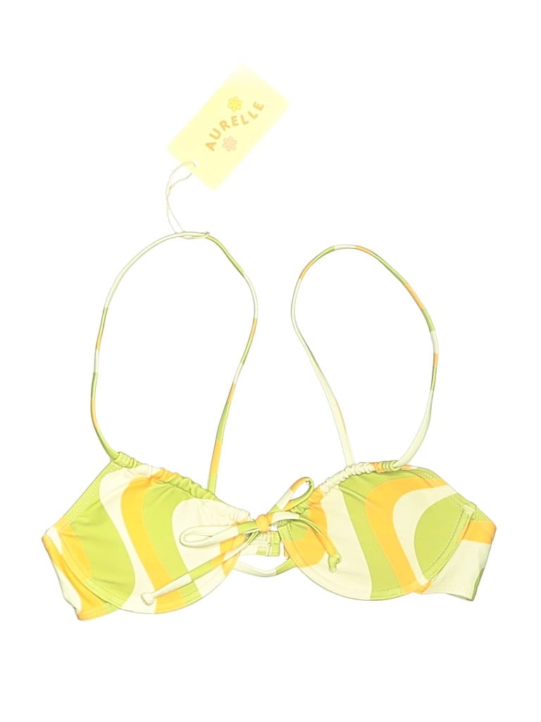 Aurelle Swimsuit Top Green Print Pattern Swimwear