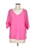 Ekouaer 100% Polyester Pink Short Sleeve Blouse Size M - photo 1