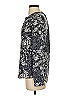 Garnet Hill 100% Silk Floral Blue Gray Long Sleeve Silk Top Size 2 - photo 5