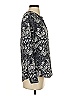 Garnet Hill 100% Silk Floral Blue Gray Long Sleeve Silk Top Size 2 - photo 4