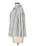 Joie De Vivre Stripes Silver 3/4 Sleeve Blouse Size L - photo 5