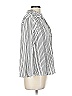 Joie De Vivre Stripes Silver 3/4 Sleeve Blouse Size L - photo 4