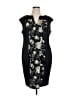 Connected Apparel 100% Polyester Graphic Black Cocktail Dress Size 14 - photo 1