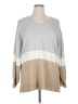 Lane Bryant 100% Acrylic Color Block Gray Pullover Sweater Size 14 - 16 Plus - photo 1