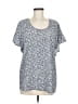 MICHAEL Michael Kors Silver Short Sleeve Blouse Size M - photo 1