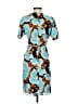 Babaton 100% Polyester Print Blue Casual Dress Size XXS - photo 2
