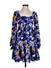BCBGeneration 100% Polyester Print Blue Casual Dress Size 0 - photo 1