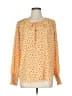 Pleione 100% Polyester Yellow Long Sleeve Blouse Size L - photo 1