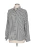 Pleione 100% Polyester Stripes Black Long Sleeve Blouse Size L - photo 1