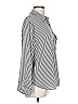 Pleione 100% Polyester Stripes Black Long Sleeve Blouse Size L - photo 4