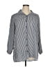Solitaire Stripes Silver 3/4 Sleeve Blouse Size 1X - photo 1