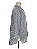 Solitaire Stripes Silver 3/4 Sleeve Blouse Size 1X - photo 4