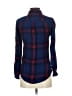 Alya Plaid Blue Long Sleeve Button-Down Shirt Size S - photo 2