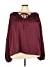 Unbranded 100% Polyester Burgundy Long Sleeve Blouse Size 5X - photo 1