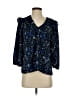 Roan + Ryan 100% Polyester Blue 3/4 Sleeve Blouse Size XS - photo 1