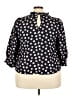 Scoop 100% Polyester Black 3/4 Sleeve Blouse Size 3X - photo 2