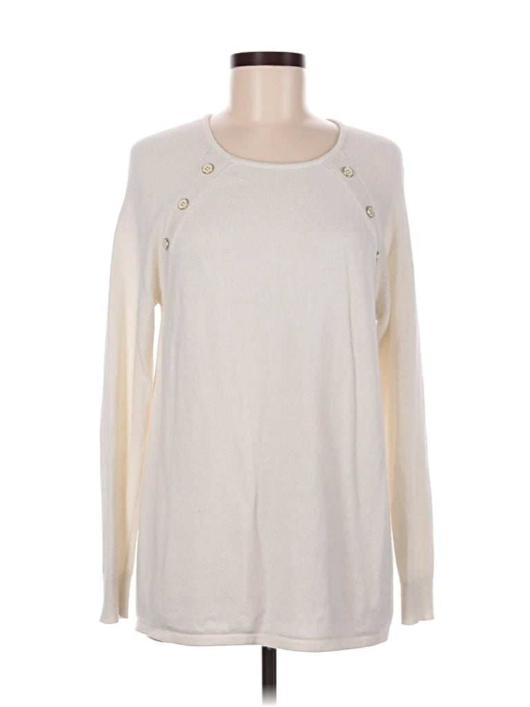 Pre-owned J. Mclaughlin Pullover Sweater In White