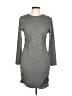 Express Solid Gray Casual Dress Size L - photo 1