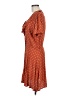Auguste 100% Viscose Polka Dots Orange Casual Dress Size 8 - photo 5