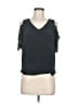 Ramy Brook 100% Silk Gray Black Short Sleeve Top Size M (estimated) - photo 1