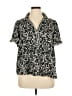 Max Studio 100% Polyester Animal Print Black Short Sleeve Blouse Size 1X - photo 1