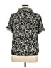 Max Studio 100% Polyester Animal Print Black Short Sleeve Blouse Size 1X - photo 2