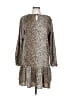 Boohoo 100% Polyester Animal Print Tan Casual Dress Size 12 - photo 1
