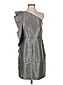 Halston Heritage Metallic Silver Cocktail Dress Size 2 - photo 1
