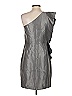 Halston Heritage Metallic Silver Cocktail Dress Size 2 - photo 2