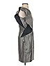 Halston Heritage Metallic Silver Cocktail Dress Size 2 - photo 4