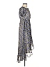Express 100% Polyester Paisley Blue Casual Dress Size S - photo 4