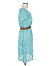 BLUKEY Polka Dots Teal Casual Dress Size M - photo 4