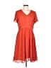 De Collection 100% Polyester Solid Orange Casual Dress Size L - photo 1