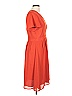 De Collection 100% Polyester Solid Orange Casual Dress Size L - photo 4