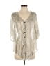 Audrey 3+1 Ivory Gray 3/4 Sleeve Blouse Size Sm - Med - photo 1