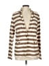 Caslon 100% Cotton Stripes Brown Blazer Size L - photo 1