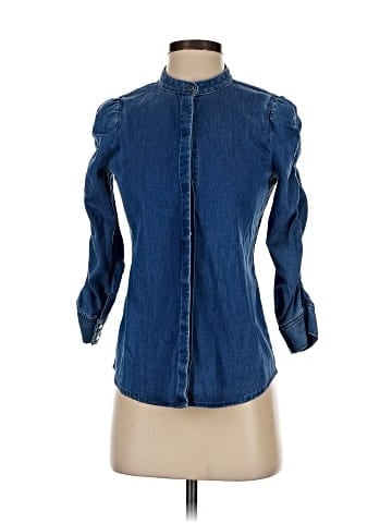 White House Black Market 3/4 Sleeve Button-Down Shirt (view 1)