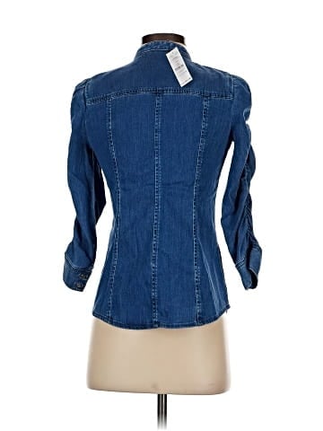 White House Black Market 3/4 Sleeve Button-Down Shirt (view 2)