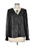 Current Air 100% Polyester Metallic Black Long Sleeve Blouse Size L - photo 1